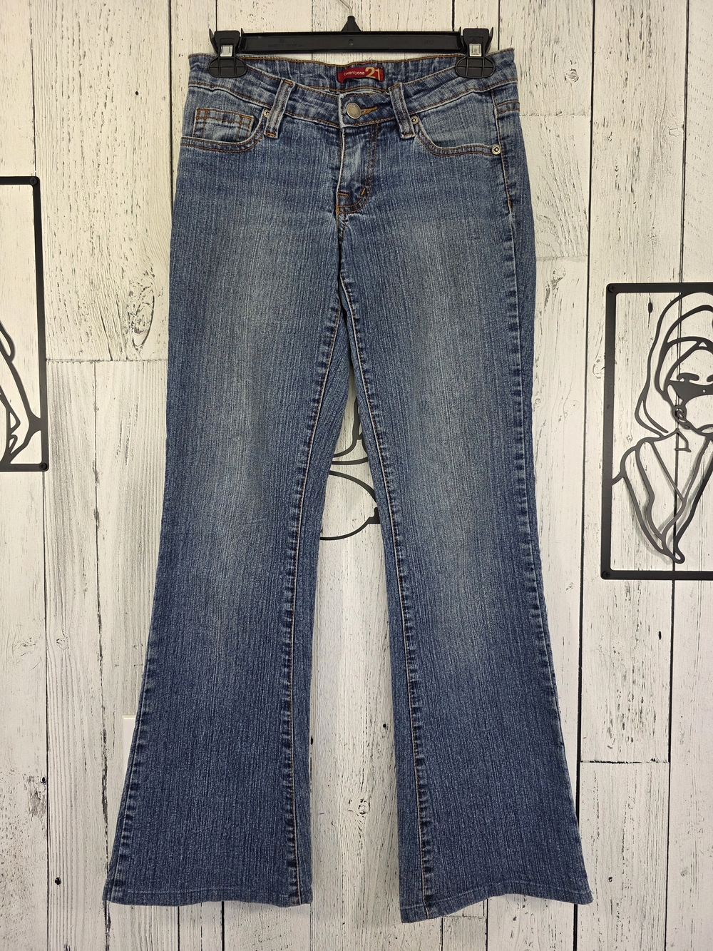 Twenty One 21 Mid Rise Flare Jeans Size 3 Medium Wash Y2K Retro Casual